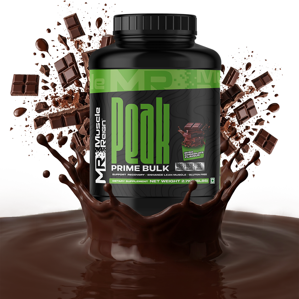 Muscle Reign Prime Bulk protein powder in chocolate flavor to support muscle growth and recovery